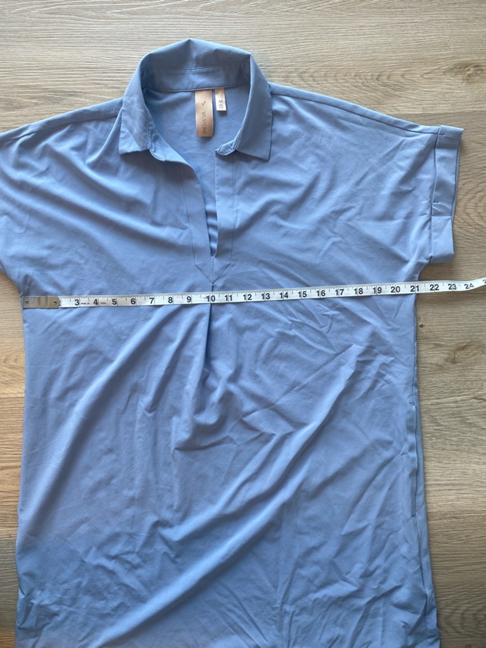 Indyeva Blue Collared Shift Dress Medium | Travel Casual Athleisure - Picture 10 of 11